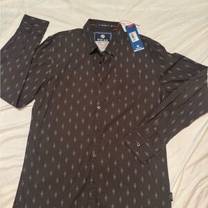 MENS SIZE XLARGE NOIZE LS GEOMETRIC BUTTON UP SHIRT - NWT